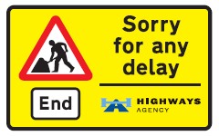 End of road works and any temporary restrictions including speed limits